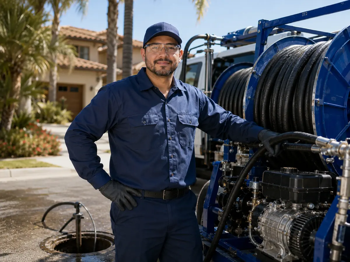 Hydro jet sewer cleaning in Greenbrae