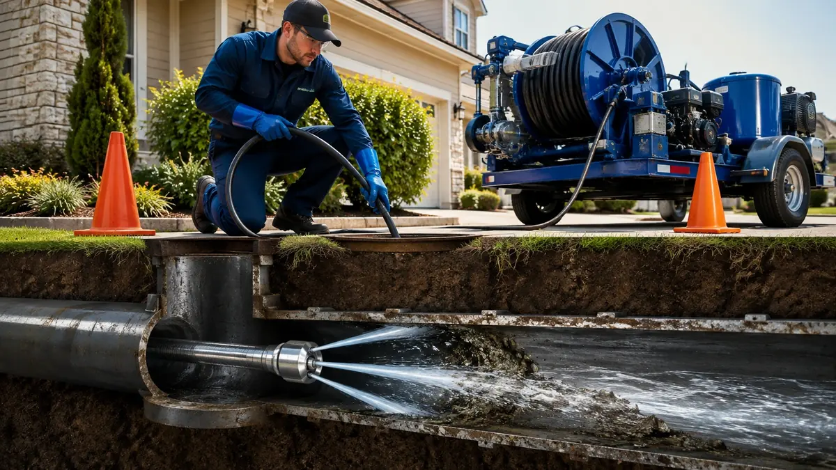 Main Sewer Line Hydro Jet Cleaning in Greenbrae