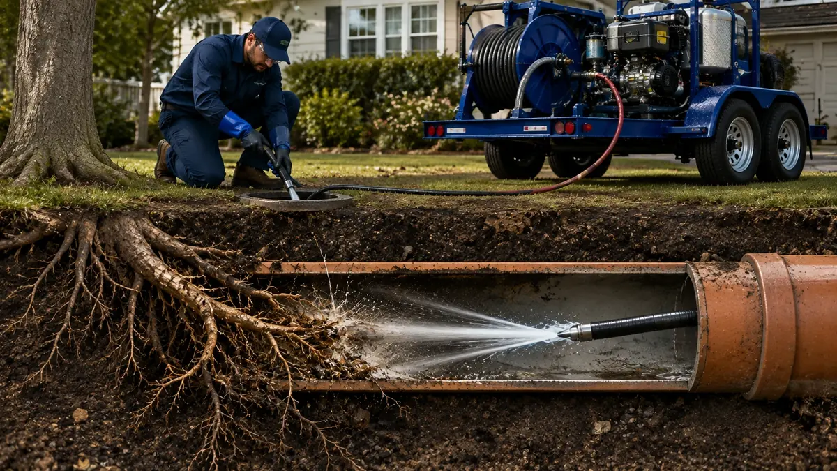 Tree Root Removal with Hydro Jetting in Greenbrae